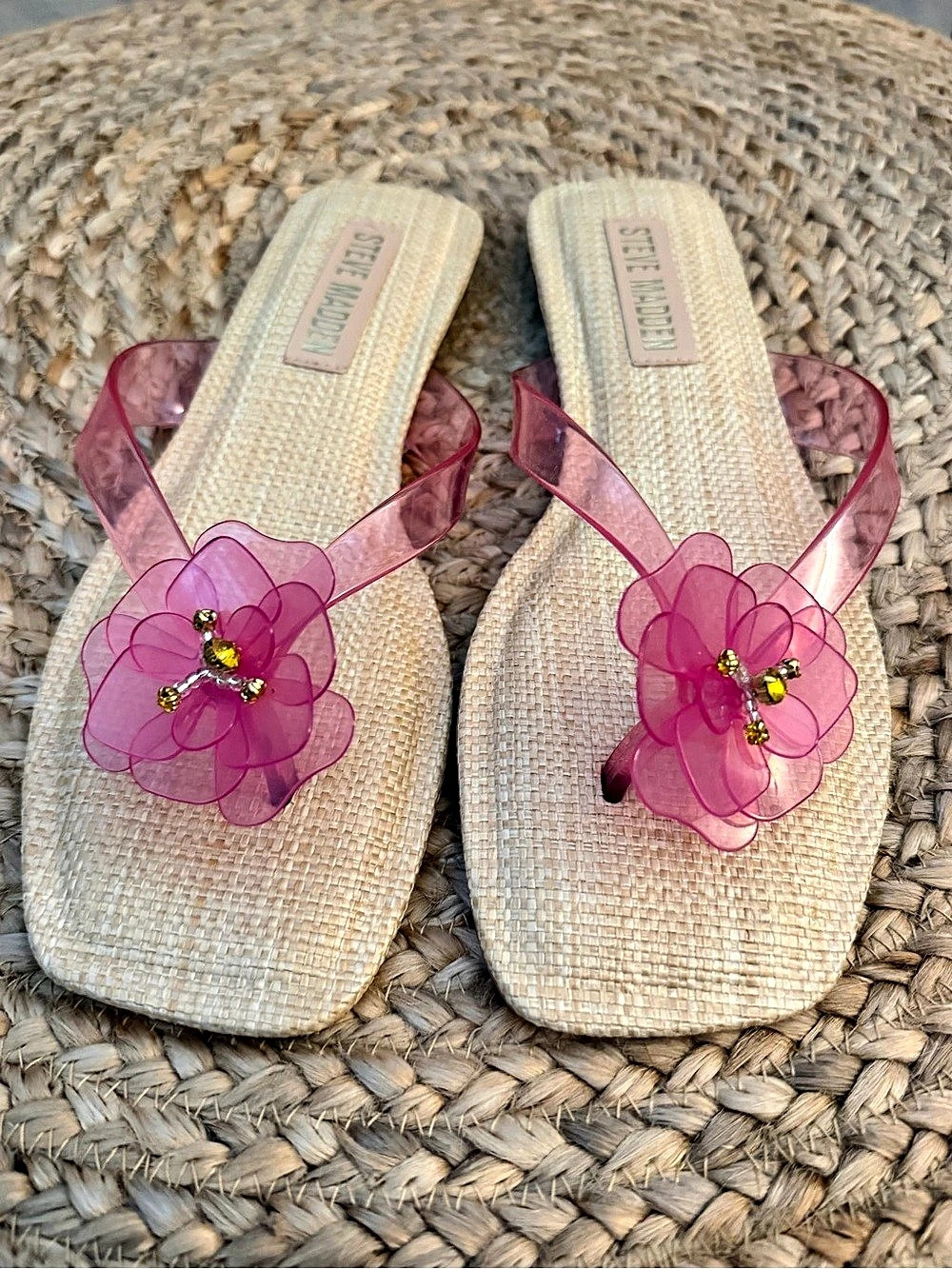 Steve Madden Poppyseed Floral Jelly Sandal Sandals Pink & Cream